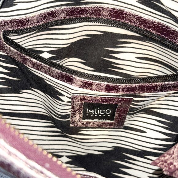 Latico Leather Convertible Tote/Backpack/Shoulder Bag Purple - Picture 6 of 7